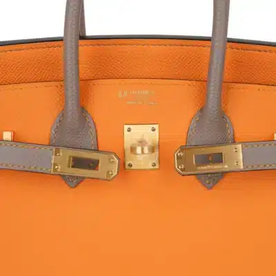 Hermès HSS Birkin 25 Jaune Ambre Gris Asphalte Epsom logo1