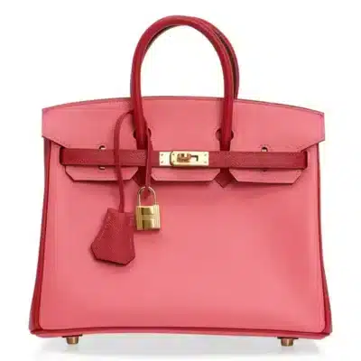 Hermès HSS Birkin 25 Rose Azalee and Rouge Casaque Epsom Gold Hardware