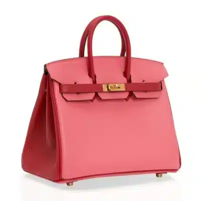 Hermès HSS Birkin 25 Rose Azalee and Rouge Casaque Epsom Gold Hardware