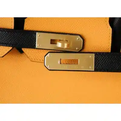 Hermès HSS Birkin 30 Bi-Color Jaune Black Epsom detail1