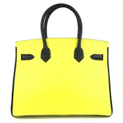 Hermès HSS Birkin 30 Black Lime Yellow Chèvre back1