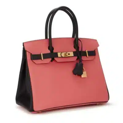 Hermès HSS Birkin 30cm Bi Colour Rose Azalee and Black Epsom Gold Hardware