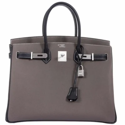 Hermès HSS Birkin 35 Etain and Black Epsom Brushed Palladium Hardware