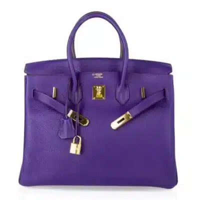 Hermès HSS Birkin 35 Iris and Bois De Rose Clemence Gold Hardware