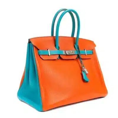 Hermès HSS Birkin 35 Miami Dolphins Chevre Palladium Hardware Fake luxury bags for sale