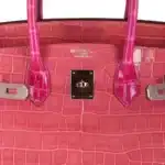 Hermès HSS Birkin 35 Rose Indien And Fuchsia Shiny Porosus Crocodile Palladium Hardware