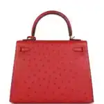 Hermès HSS Kelly 25 Sellier Rouge Vif Verso Ostrich Gold Hardware Lushentic quality