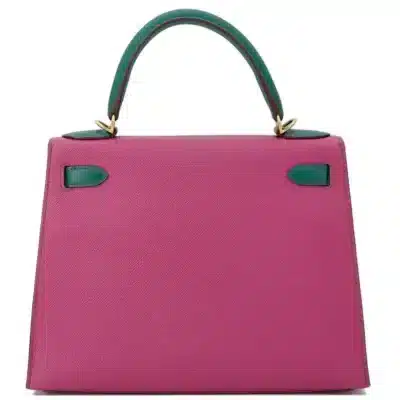 Hermès HSS Kelly 28 Sellier Rose Purple And Malachite Epsom Gold Hardware