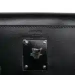 Hermès HSS Limited Edition Kelly 32 Black Box Calfskin Black Enamel Hardware