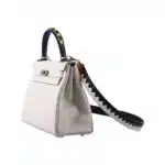 Hermès HSS Limited Edition Kelly 32 Retourne Tri-Color Craie/Rouge H/Black Togo Palladium Hardware