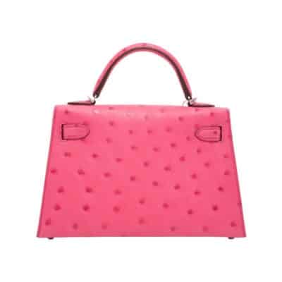 Hermès HSS Mini Kelly 20 Rose Ostrich Palladium Hardware