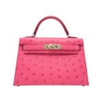 Hermès HSS Mini Kelly 20 Rose Ostrich Palladium Hardware