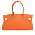 Hermès HSS Rare Collectible 2009 Birkin 42 "Shoulder Birkin" Orange H And White Clemence JPG Shoulder Palladium Hardware