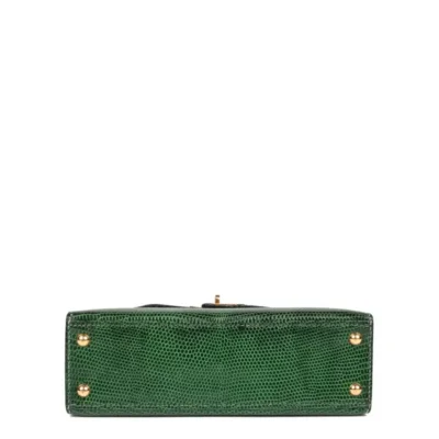 Hermès HSS Vintage kelly 15 Sellier Green Niloticus Lizard Convertible Constance Belt Gold Hardware