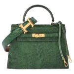 Hermès HSS Vintage kelly 15 Sellier Green Niloticus Lizard Convertible Constance Belt Gold Hardware