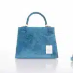 Hermès Kelly 25 Blue Thalassa Suede Gold Hardware