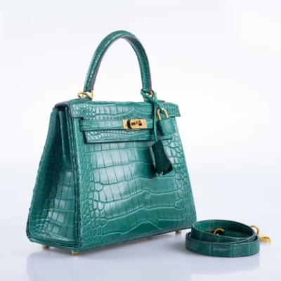 Hermès Kelly 25 Retourne Malachite Matte Alligator Mississippiensis Gold Hardware