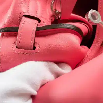 Hermès Kelly 25 Retourne Rose Azalee Swift Palladium Hardware