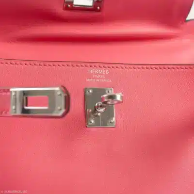 Hermès Kelly 25 Retourne Rose Azalee Swift logo1