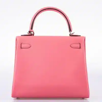 Hermès Kelly 25 Retourne Rose D'ete Swift Palladium Hardware