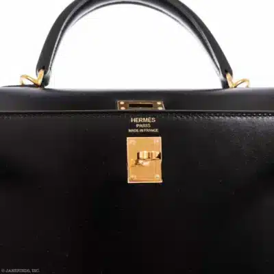 Hermès Kelly 25 Sellier Black Box logo1