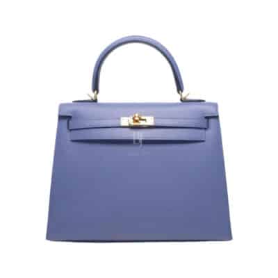 Hermès Kelly 25 Sellier Bleu Brighton Epsom Gold Hardware