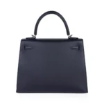 Hermès Kelly 25 Sellier Bleu de Minuit And Etrusque Veau Madame Palladium Hardware Lushentic Bags