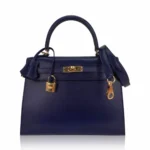 Hermès Kelly 25 Sellier Blue Sapphire Box Calfskin Gold Hardware Lushentic replica handbags