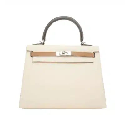 Hermès Kelly 25 Sellier Nata Epsom Palladium Hardware