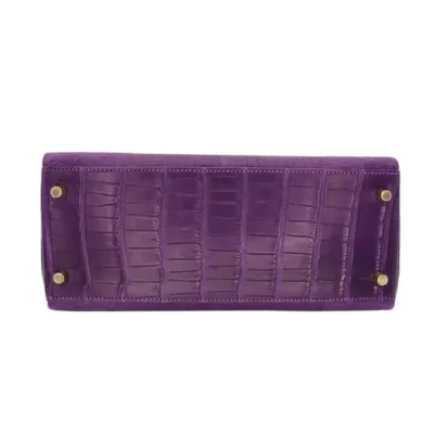 Hermès Kelly 28 Retourne Amethyst Matte Alligator Mississippiensis Gold Hardware