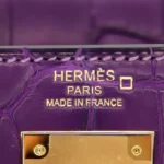 Hermès Kelly 28 Retourne Amethyst Matte Alligator Mississippiensis Gold Hardware