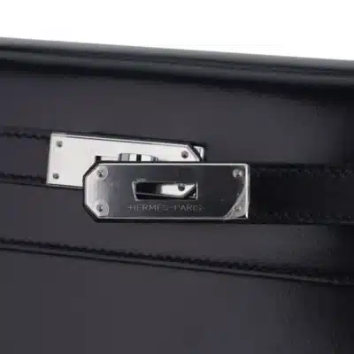 Hermes Kelly 28 Sellier Black Box Calfskin Palladium Logo1