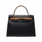 Hermès Kelly 28 Sellier Black Fjord Gold Hardware Lushentic Grade Bags