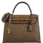 Hermès Kelly 28 Sellier Mousse Ostrich Gold Hardware