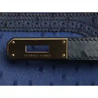 Hermès Kelly 32 Bleu Saphir/Bleu de Malte/Bleu Irish Ostrich Permabrass Hardware Lushentic quality