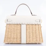 Hermès Kelly 35 Picnic Nata Swift & Osier Wicker Palladium Hardware