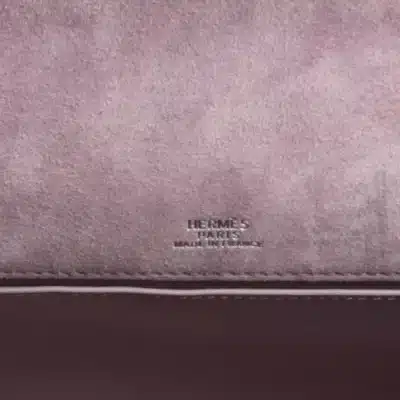 Hermès Kelly Pochette Lilac Doblis Suede logo1