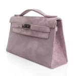 Hermès Kelly Pochette Lilac Doblis Suede Palladium Hardware