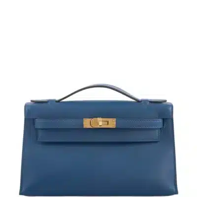 Hermès Kelly Pochette Navy Swift Gold Hardware