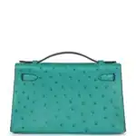 Hermès Kelly Pochette Vert Verone Ostrich Gold Hardware replica handbags online