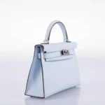 Hermès Limited Edition 2021 Mini Kelly 20 II Bleu Brume and Hydra Epsom Palladium Hardware