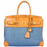 Hermès Limited Edition Birkin 30 Vache Naturelle & Denim Gold Hardware