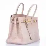 Hermès Limited Edition Birkin 35 Dalmatian Pink & White Buffalo Gold Hardware