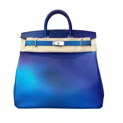 Hermès Limited Edition Birkin 40 Blue Togo HAC [Haut a Courroies] Cosmo Travel Bag Brushed Palladium Hardware