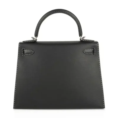 Hermès Limited Edition Kelly 28 Black Veau Graine Monsieur Palladium Hardware