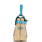 Hermes Limited Edition Mini Kelly 20 Picnic Bleu Du Nord Swift & Osier Palladium Hardware