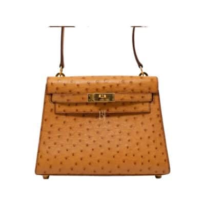 Hermès Mini Kelly 20 Cognac Ostrich Gold Hardware