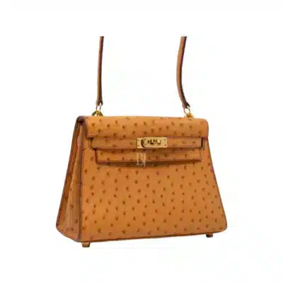 Hermès Mini Kelly 20 Cognac Ostrich Gold Hardware