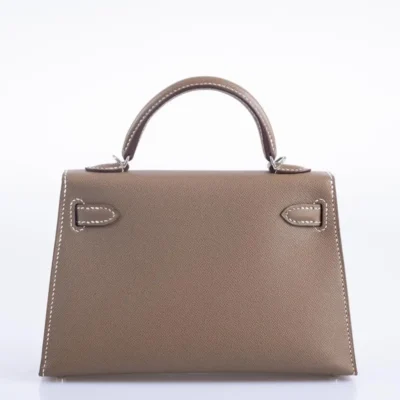 Hermès Mini Kelly 20 Etoupe Madame Palladium Hardware Lushentic Bags