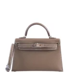 Hermès Mini Kelly 20 Etoupe Madame Palladium Hardware Lushentic Bags